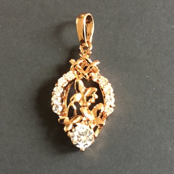 Rose gold plated crystal pendant - Picture 1 of 3